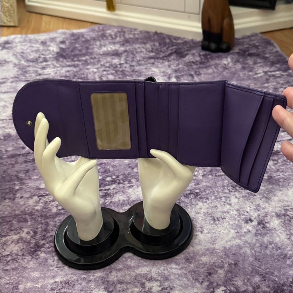 Royce Black and Purple Leather Wallet - Picture 3 of 9